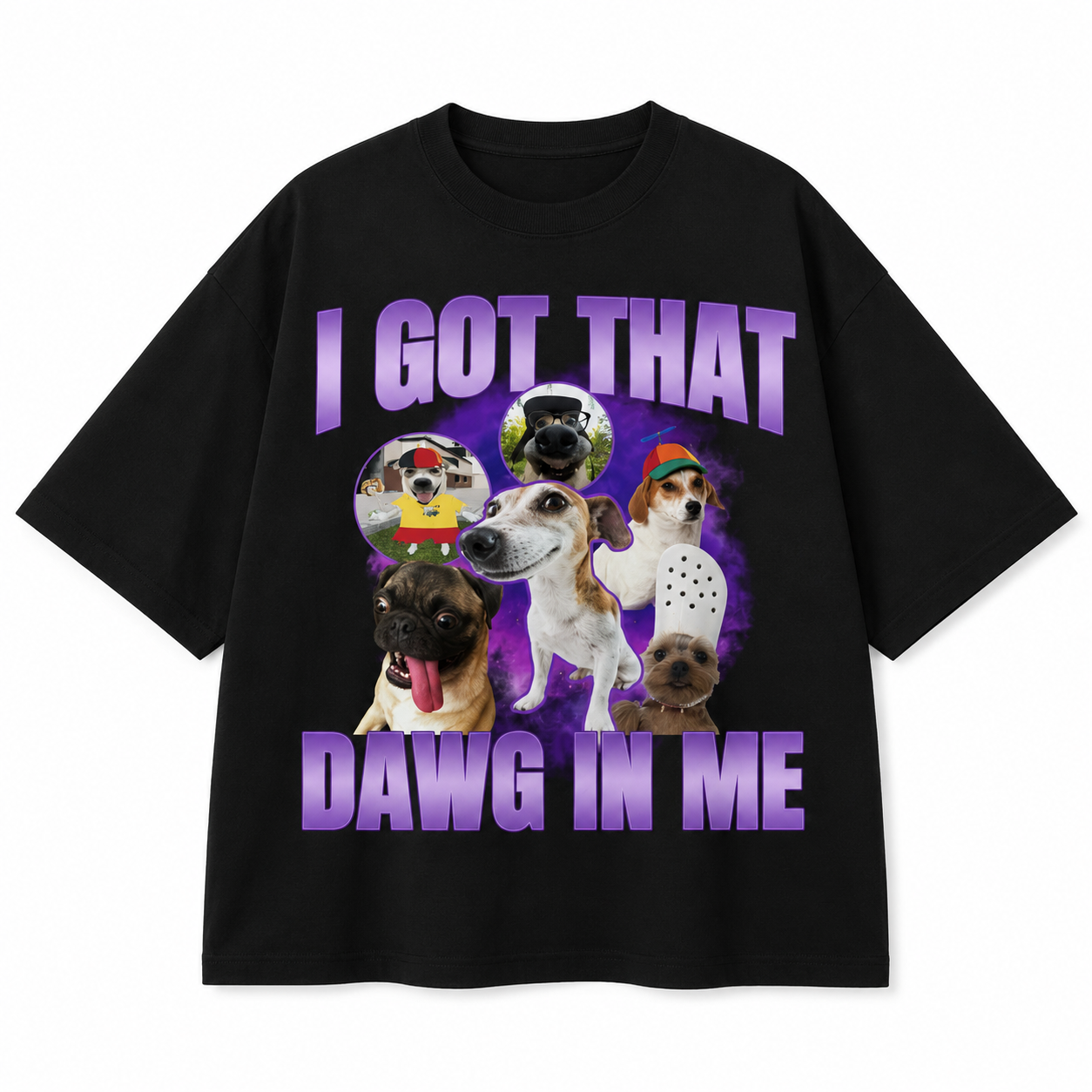 I Got That Dawg In Me Oversized Tee - Black