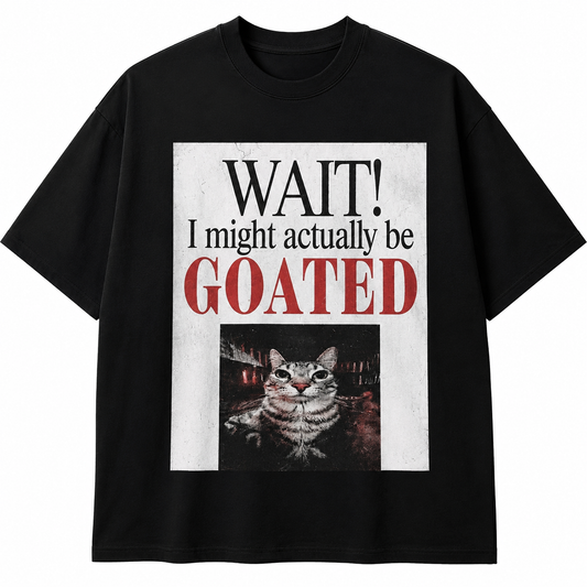 Wait! I Might Actually Be Goated Oversized Tee - Black