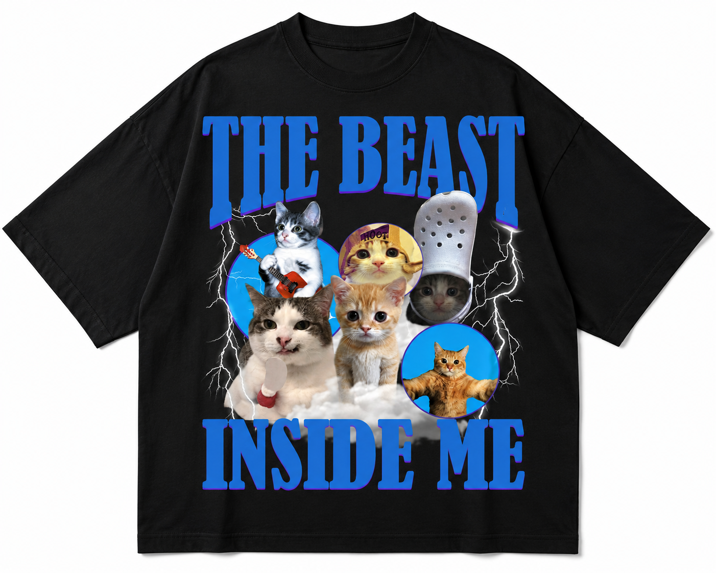 The Beast Inside Me Oversized Tee - Black