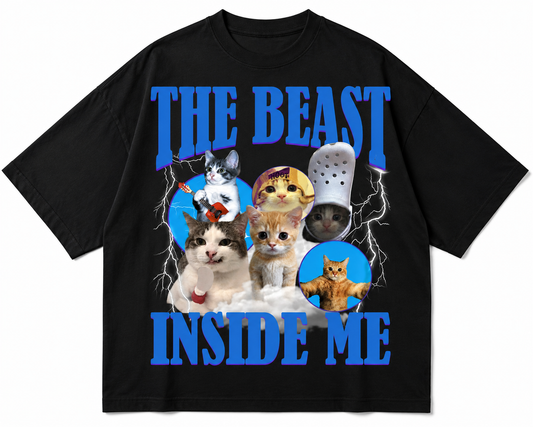 The Beast Inside Me Oversized Tee - Black