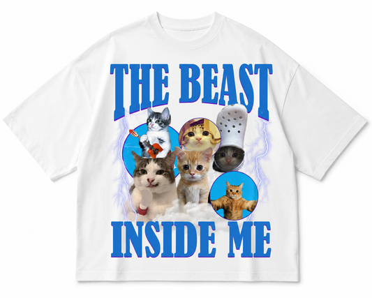 The Beast Inside Me Oversized Tee - White