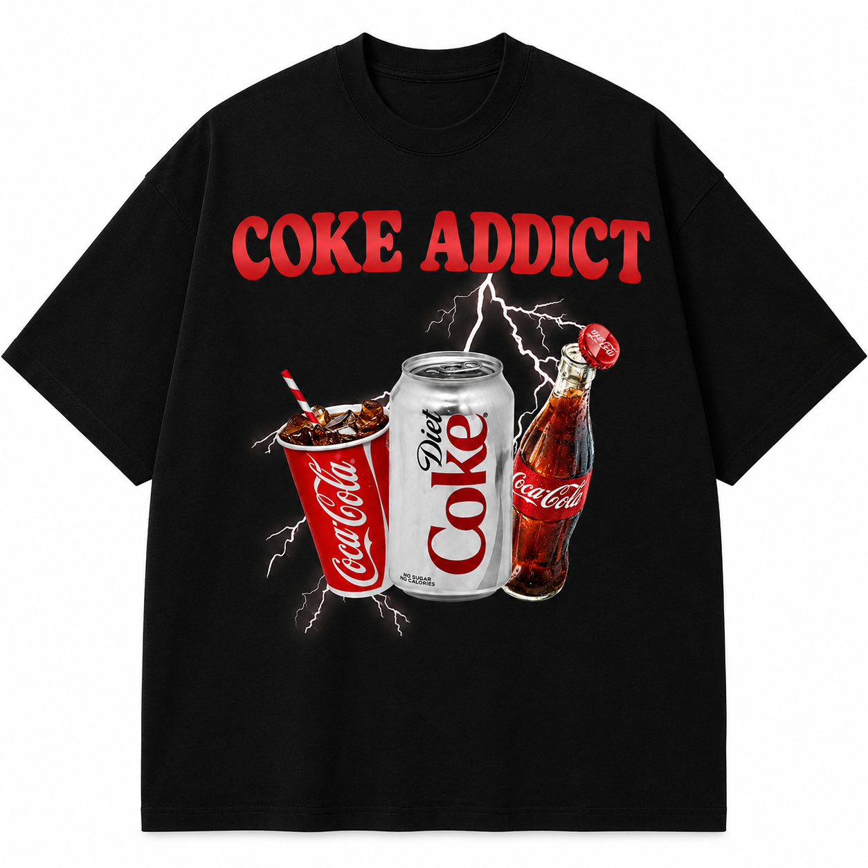 Coke Addict Oversized Tee - Black