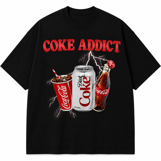 Coke Addict Oversized Tee - Black