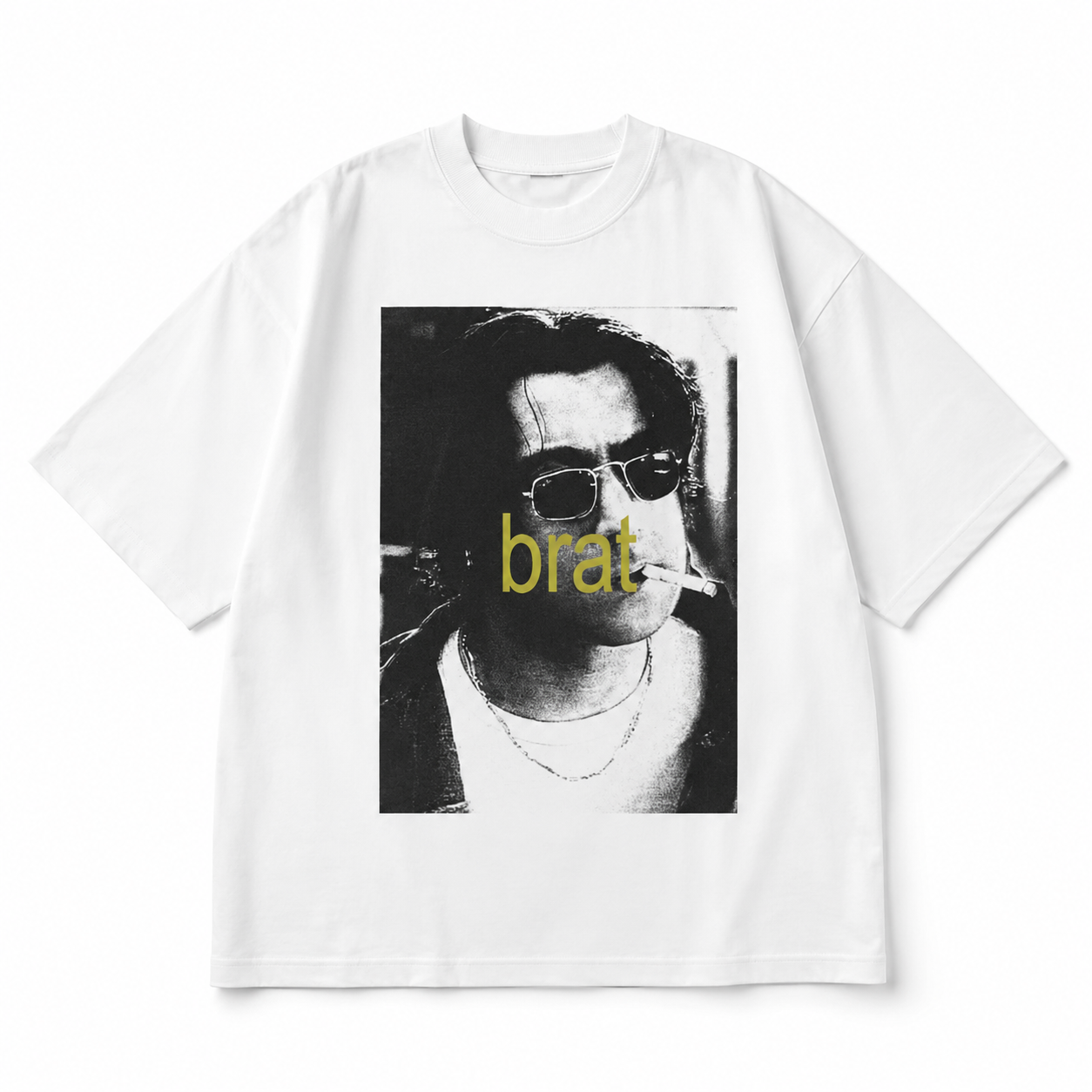 Brat Oversized Graphic Tee - White