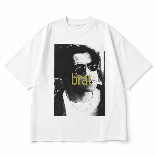 Brat Oversized Graphic Tee - White