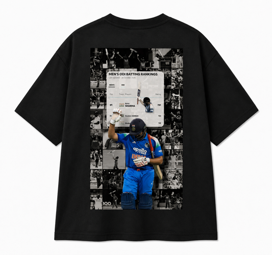 45 Forever - Rohit Sharma Legacy Oversized Tee - Black
