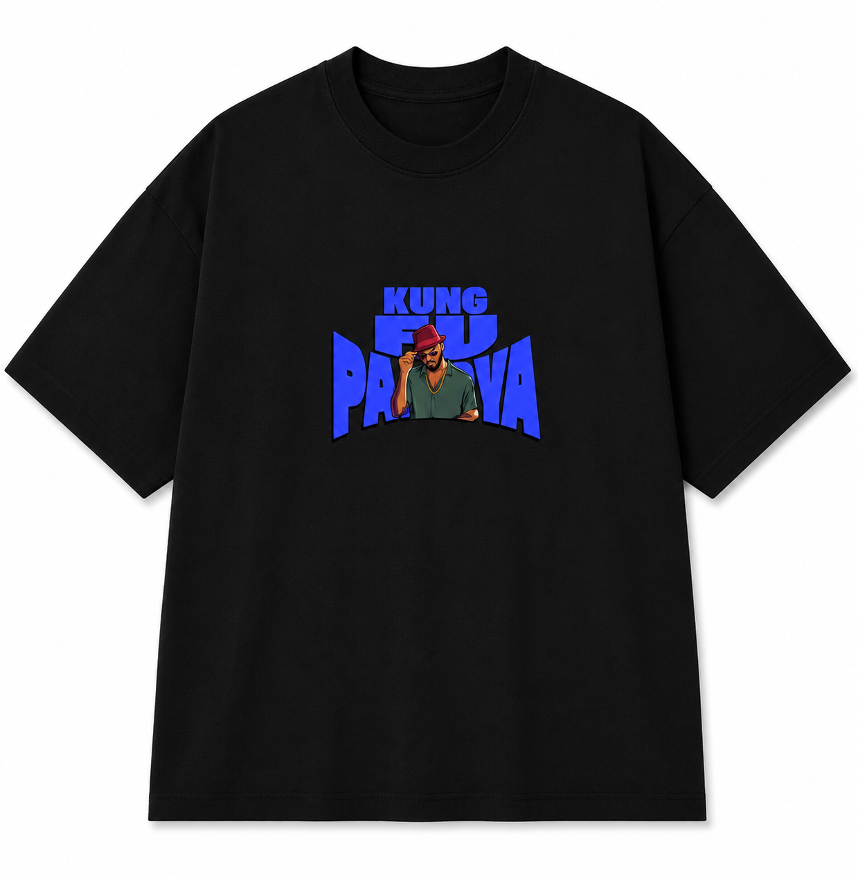 Kung Fu Pandya - Hardik Pandya Oversized Tee - Black
