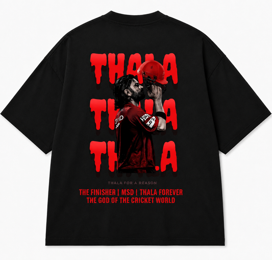 Thala Forever - MSD Super King Oversized Tee - Black